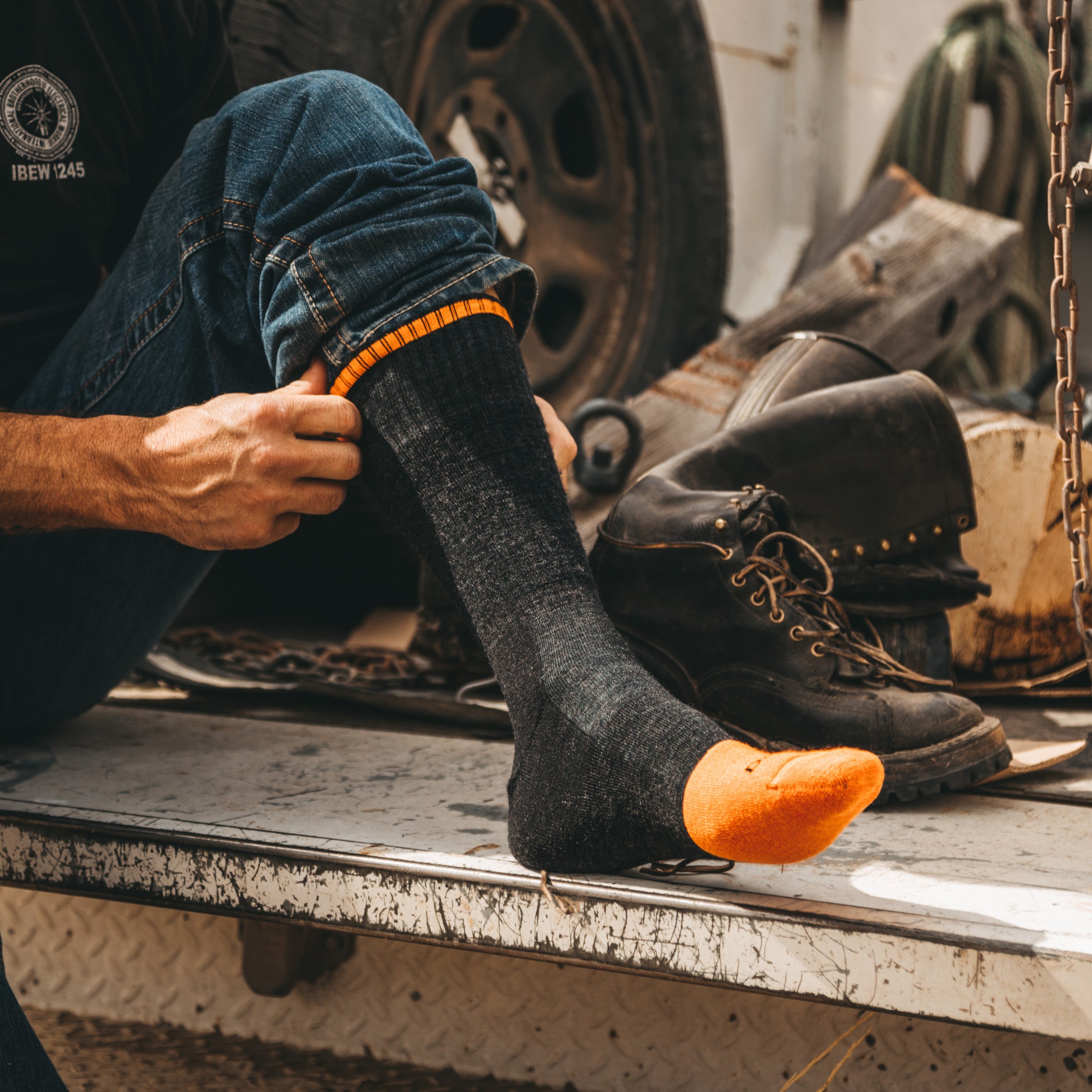 Men's Steely Boot Midweight Work Socks - Image 5